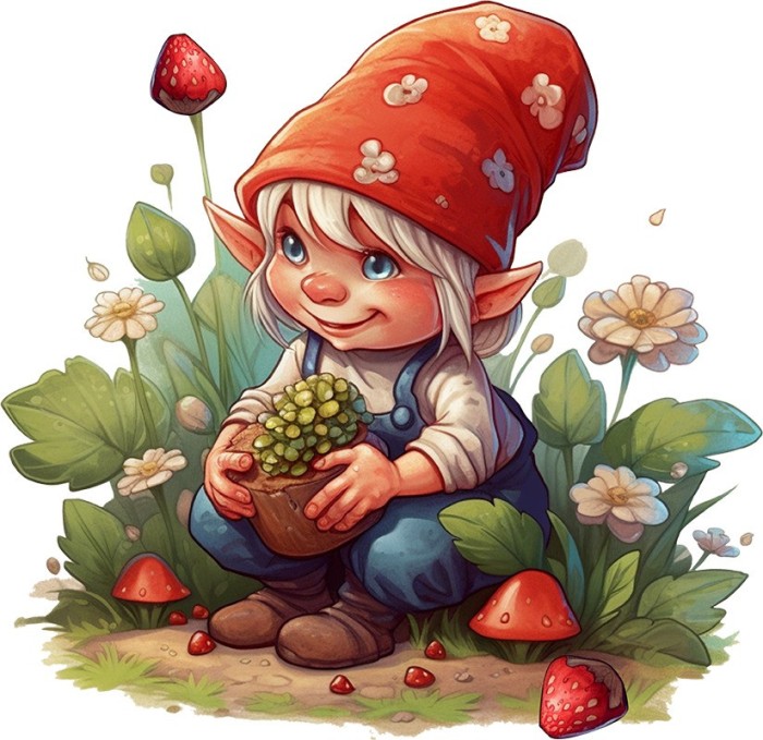 Sticker decorativ, Gnom Fericit, Multicolor, 60 cm, 1247STK-4