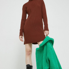 Abercrombie & Fitch rochie culoarea maro, mini, drept