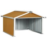 Cumpara ieftin Sopron gradina pt. robot de gazon, maro 92x97x63 cm otel zincat