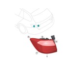 Lampa spate BMW Seria 3 (F31), 08.2015-12.2019 Model COMBI, Estate, model : M-SPORT, partea stanga, original, LED; fumuriu; exterior; marked BMW,