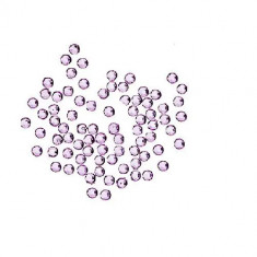 Decorațiuni nail art 1,5 mm - 100 bucăți strasuri rotunde în săculeț, violet deschis