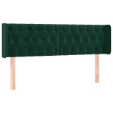 Cumpara ieftin Tablie de pat cu aripioare verde inchis 147x16x78/88 cm catifea