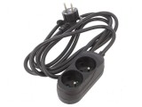 Prelungitor alimentare 3 prize PVC negru 3m 16A 3x1,5mm2