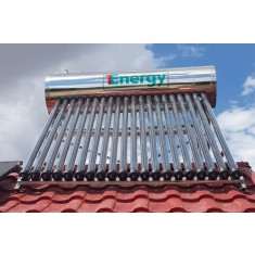 Kit Panou solar apa calda INOX presurizat 1ENERGY, 200 litri, 20 tuburi heat-pipe