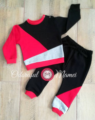 Trening 3 culori bumbac bebe &amp;amp;#8211; negru, rosu, gri foto