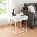 Noptiera Rautj&auml;rvi 50x43x41cm otel alb mat [en.casa] HausGarden Leisure