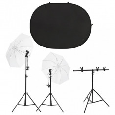 vidaXL Kit studio foto cu set de lumini ?i ecran de fundal foto