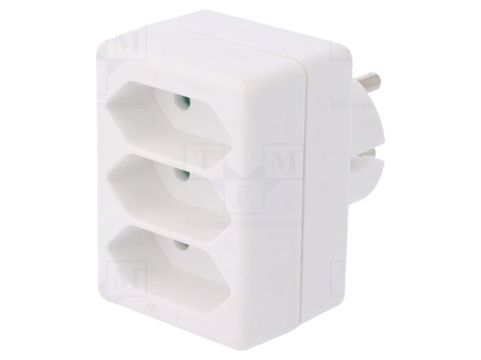 Conector alimentare AC splitter 2P alb