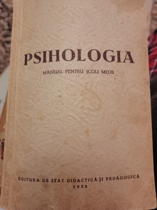 1952 Psihologia, manual pentru scoli medii, B. M. Teplov C9