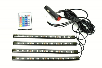 Lumini UnderCar LED - RGB pentru interior sau exterior cu telecomanda - 22cm foto