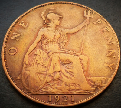 Moneda istorica 1 (ONE) PENNY- MAREA BRITANIE, anul 1921 * cod 4916 foto