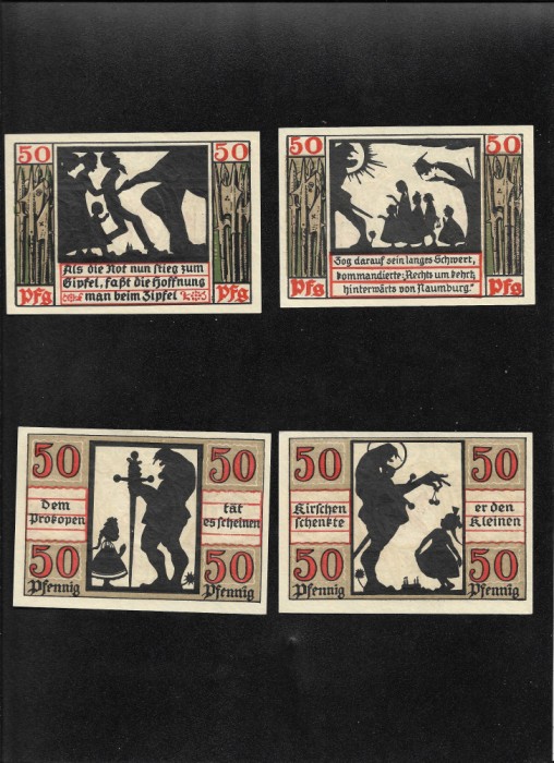 Set Notgeld 4 x 50 pf Naumburg