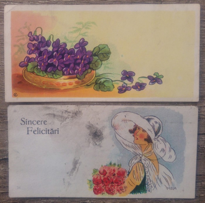 Sincere felicitari// lot 2 felicitari interbelice