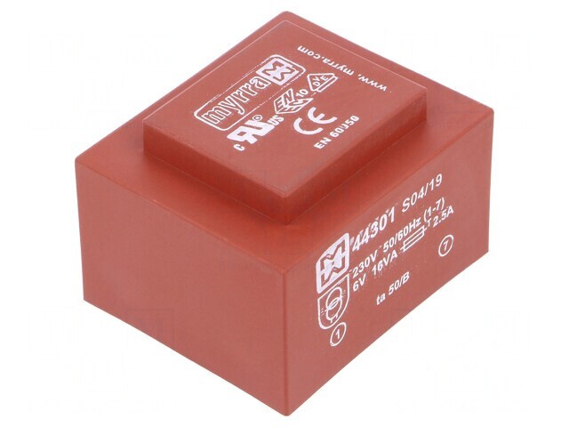 Transformator &icirc;ncapsulat 16VA 230V 6V PCB