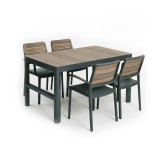 Deco Lyon 4+1 fotolii set mobilier de grădină nuc-grafit