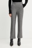 MM pantaloni ORLANDA culoarea maro, lat, high waist, 2526786078600
