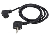 Cablu Alimentare 3x0,75mm2 cu Ștecăr Unghiular și Conector IEC C13