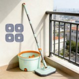 Cumpara ieftin Set mop rotativ 360&deg; cu galeata centrifuga, separare apa curata de apa murdara, sistem evacuare apa, 4 rezerve, gri