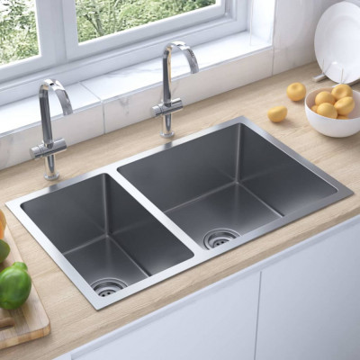vidaXL Chiuvetă de bucătărie, oțel inoxidabil 51561 foto