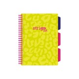 Caiet cu Spirala si Separatoare Strigo Pads Project Book Neon A5, Matematica