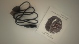 Curea Piele 22mm Neagra North Edge + Incarcator Magnetic 2 Pini Smartwatch Alty Delta Military Design