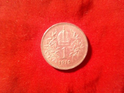 Moneda 1 koroana 1915 Austria Fr.Josef ,argint ,cal.AUNC foto