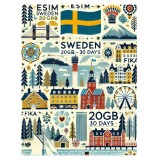 eSIM Sweden, 20GB, 30 Days, Standard