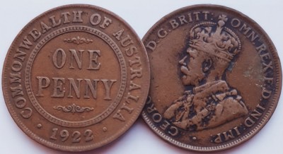 2369 Australia 1 penny 1922 George V km 23 foto