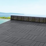 Pardoseala pentru terasa ACWP-6402 gri inchis WPC aprox. 1m&sup2; [en.casa] HausGarden Leisure