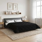 vidaXL Duvet de iarnă Negru 200 x 220 cm Microfibră și fleece Teddy 42026333