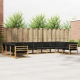 vidaXL Set de canapele de exterior cu pernă 10 pcs Alb și negru 3389106