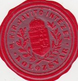 Sigiliu de ceară maghiar M. Kir. Jav&iacute;t&oacute;-Int&eacute;zet Kolozsv&aacute;r Cluj