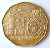 AUSTRIA 5 EURO 2005 EUROPA HYMN BEETHOVEN ARGINT CU PATINA GALBENA SUPERBA AUNC