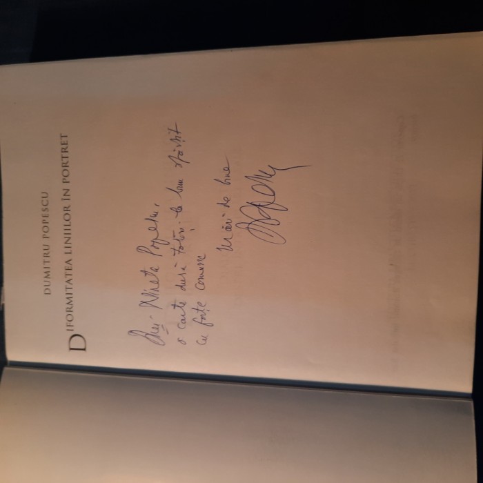 Diformitatea liniilor in portret Dumitru Popescu cu autograf