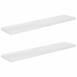 Cumpara ieftin Rafturi de perete, 2 buc., alb extralucios, 120x23,5x3,8 cm MDF