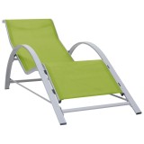 Cumpara ieftin Șezlong, verde, textilenă și aluminiu