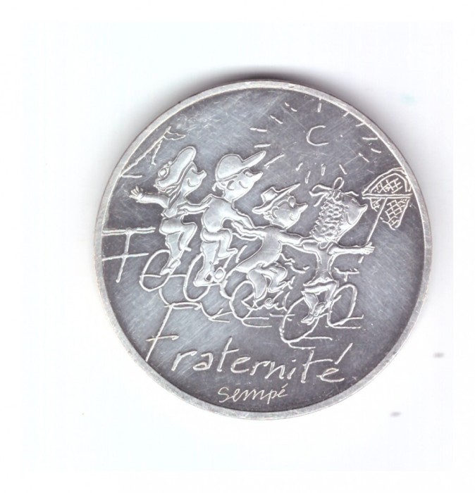 Moneda Franta 10 euro 2014 Fraternite sempre vara, stare foarte buna, curata