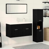 Cumpara ieftin Set de mobilier pentru baie 4 buc. Stejar Negru Lemn prelucrat