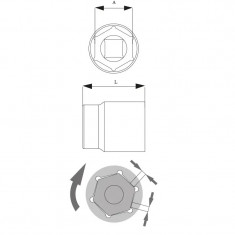 Cheie Tubulara Hexagonala Proline 1/2" 19mm /E