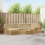 vidaXL Set de canapele de exterior cu pernă 7 pcs Alb și Bej 3390798