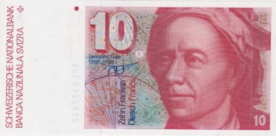 Elvetia 10 franci francs ND (1979-92) UNC foto