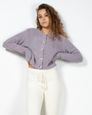 Cardigan pufos Missguided cu maneca lunga si nasturi 22YEL30014 foto