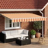 vidaXL Copertină retractabilă manuală Galben și portocalie 3,5 x 2,5 m 3420238