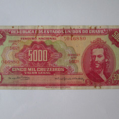 Rara! Brazilia 5000 Cruzeiros 1965