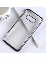 Husa model Electroplating, Samsung S10e, negru si transparent, material semi-moale tpu foto