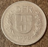 C50 - Moneda foarte veche - Elvetia - 5 franci - 1998