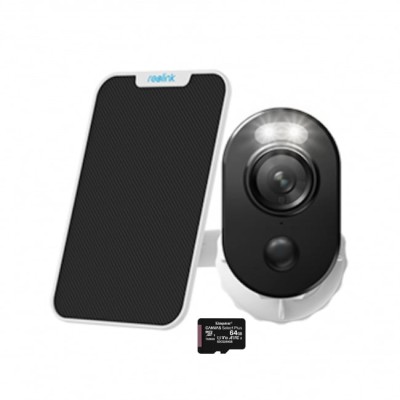 Pachet camera de supraveghere cu Panou Solar si Card MicroSD 64 GB, Reolink Argus 3 PRO WIFI, rezolutie 2K foto