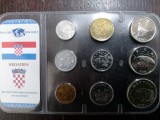 Seria completata monede - Croatia , 9 monede, Europa