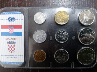 Seria completata monede - Croatia , 9 monede foto