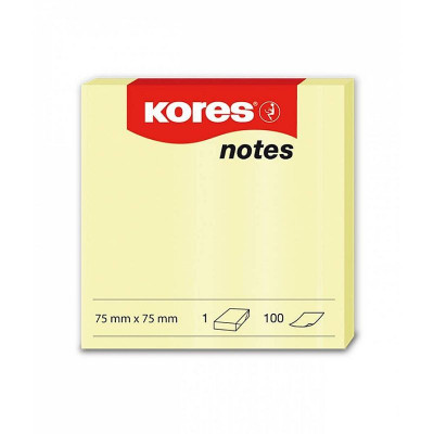 Bloc notes adezive, 100 file, 75x75 mm, galben pal foto
